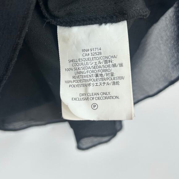 AX Armani Exchange 100% Silk Ruffle Mini Dress Cocktail LBD Date Night Womens 0 - Picture 7 of 11